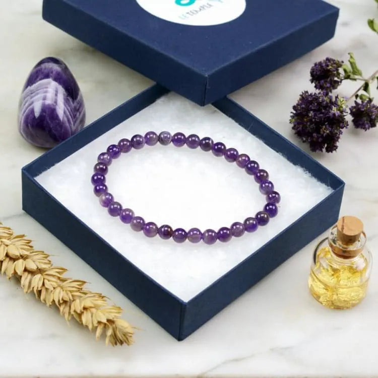 Bracelet améthyste fin, perles irrégulières