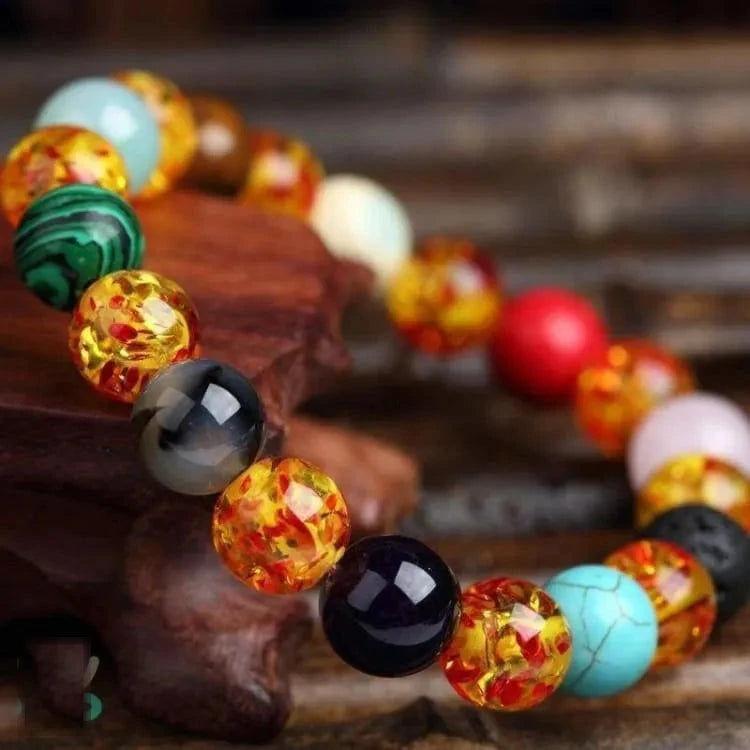 Bracelet 7 chakras pierre de lave