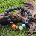 Bracelet 7 chakras pierre de lave
