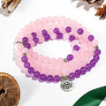 Mala tibétain améthyste et quartz rose