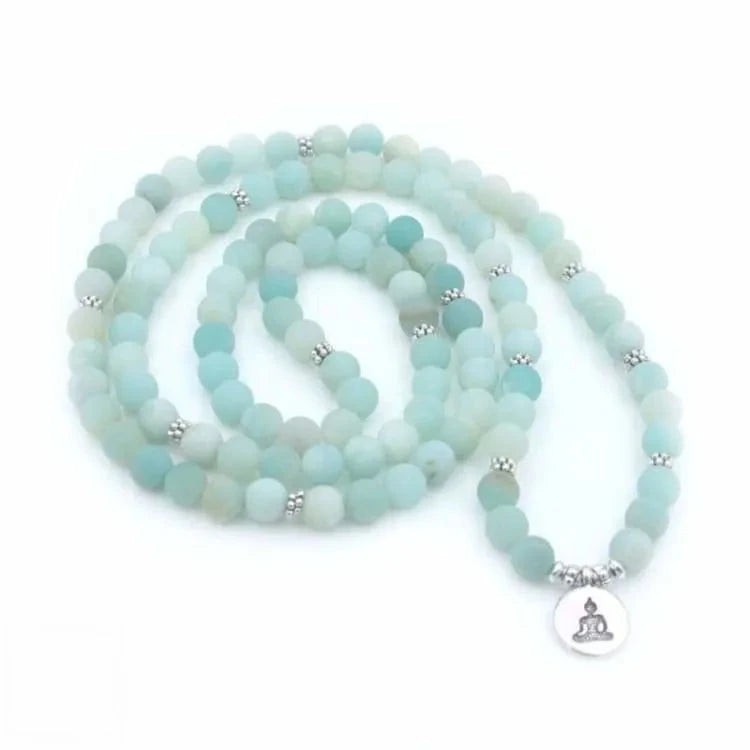 Mala tibétain en larimar 108 perles