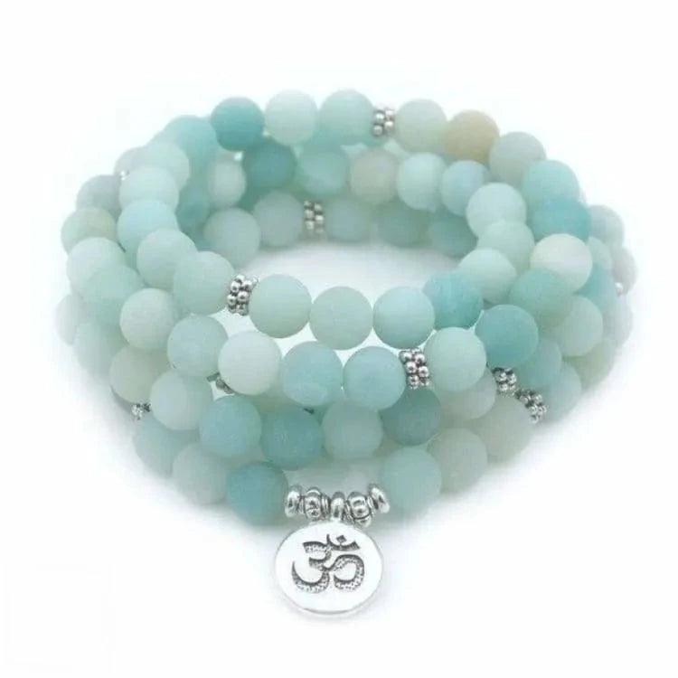 Mala tibétain en larimar 108 perles