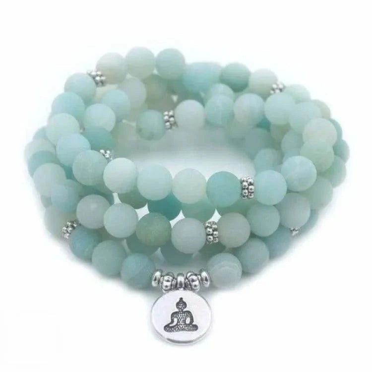 Mala tibétain en larimar 108 perles