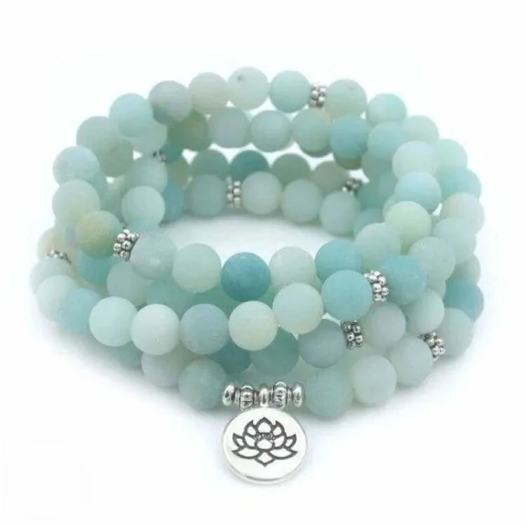 Mala tibétain en larimar 108 perles