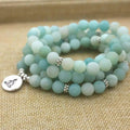 Mala tibétain en larimar 108 perles