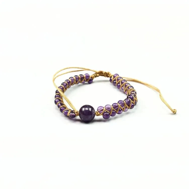 Bracelet améthyste tressé violet