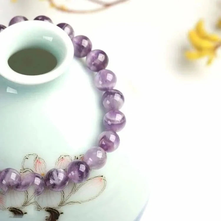 Bracelet améthyste 5A, perles 6 à 12 mm