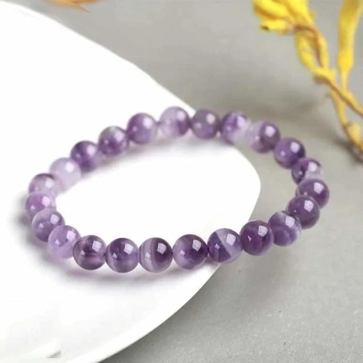 Bracelet améthyste 5A, perles 6 à 12 mm