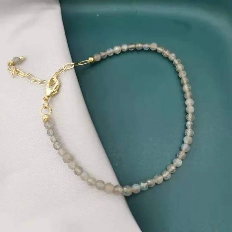 Bracelet labradorite facettée ajustable