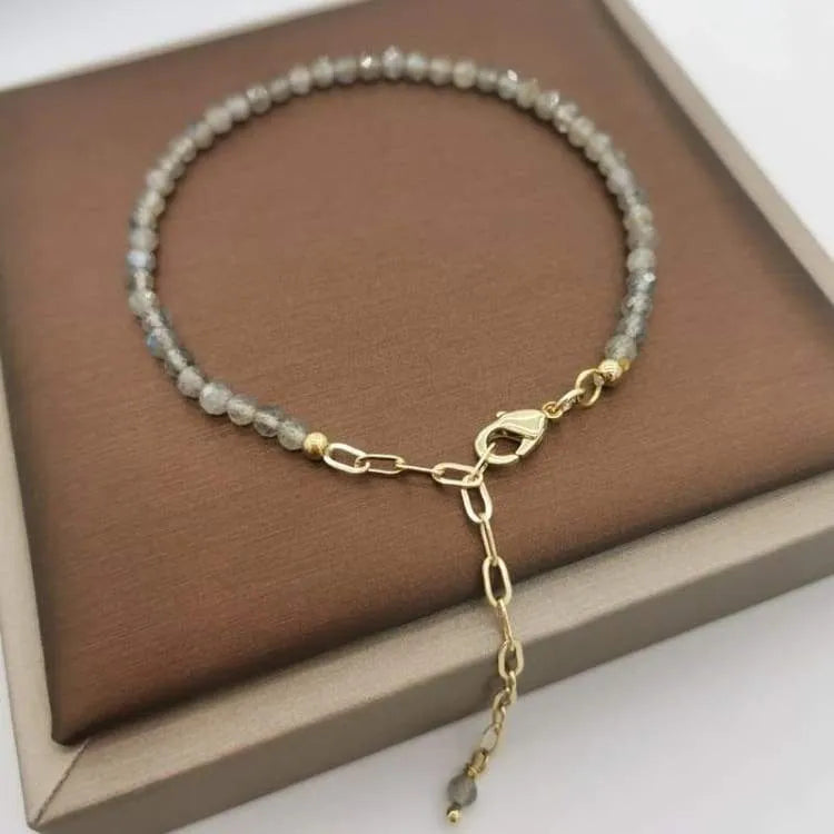 Bracelet labradorite facettée ajustable