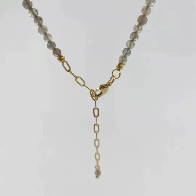 Bracelet labradorite facettée ajustable