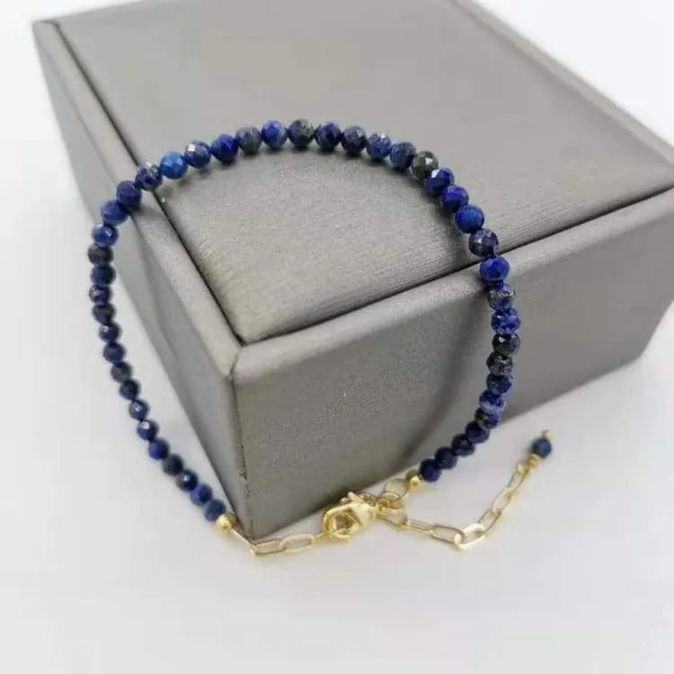 Bracelet lapis lazuli facetté