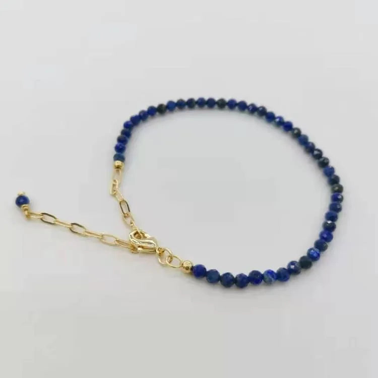 Bracelet lapis lazuli facetté