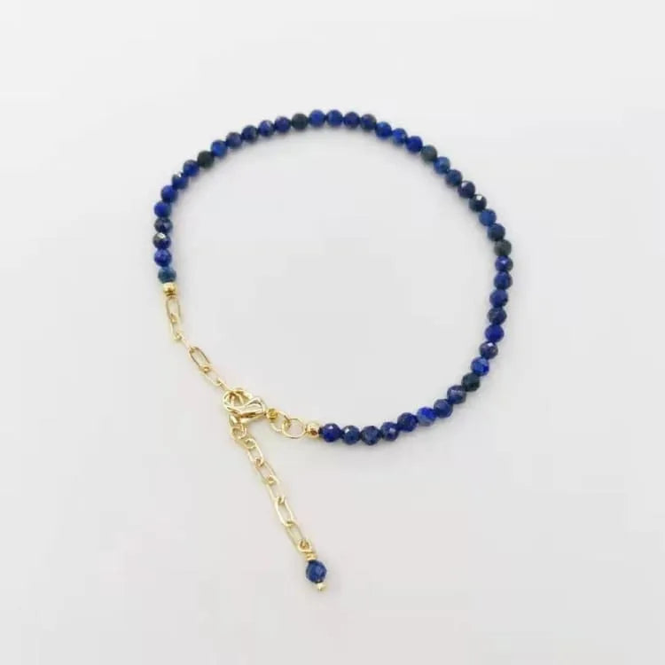 Bracelet lapis lazuli facetté