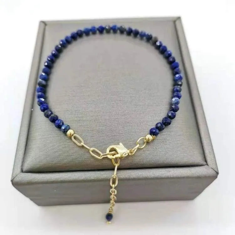 Bracelet lapis lazuli facetté