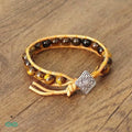 Bracelet oeil de tigre ajustable en cordon