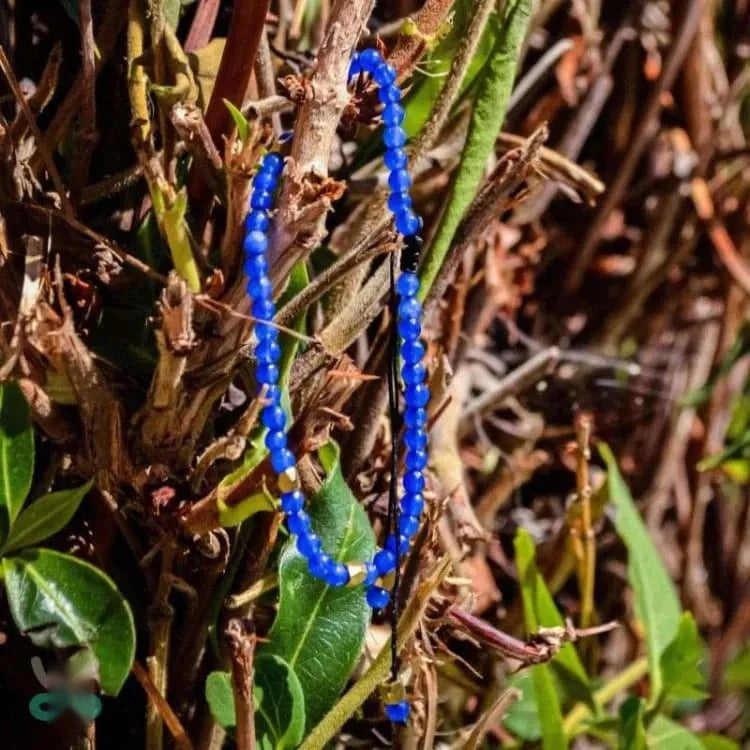 Bracelet lapis lazuli ajustable, éclats de pyrite
