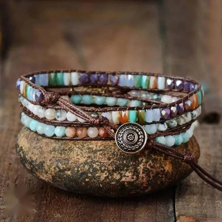 Bracelet arbre de vie en pierres mélangées