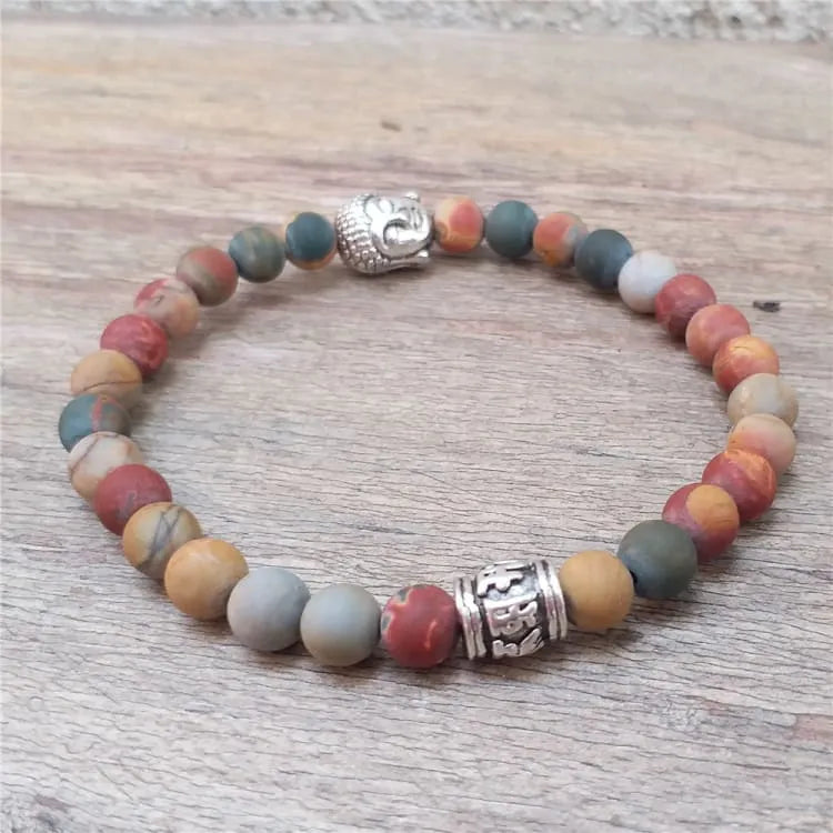 Bracelet bouddhiste tibétain en pierres zen