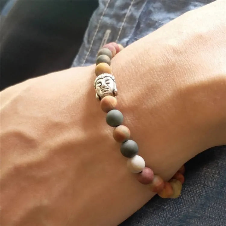 Bracelet bouddhiste tibétain en pierres zen