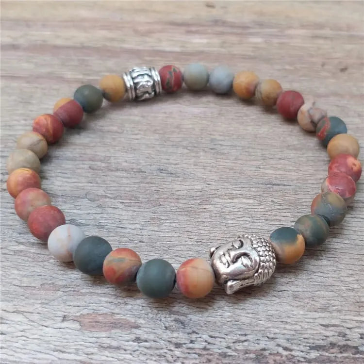 Bracelet bouddhiste tibétain en pierres zen