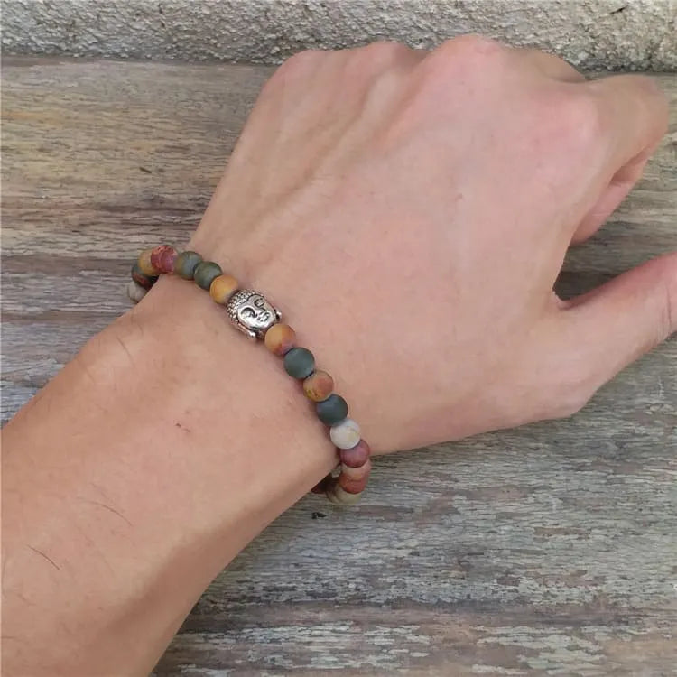 Bracelet bouddhiste tibétain en pierres zen