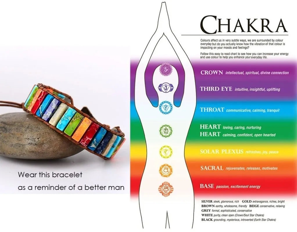 Bracelet tibétain en cuir multicolore