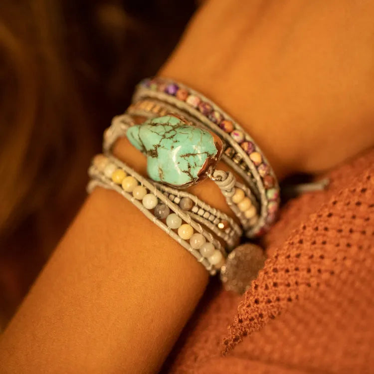 Bracelet turquoise jaspe et amazonite