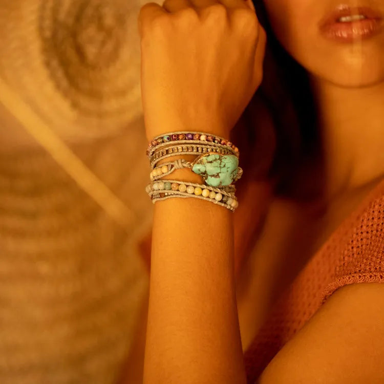 Bracelet turquoise jaspe et amazonite