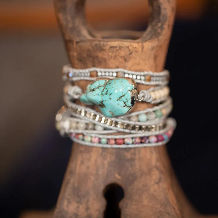 Bracelet turquoise jaspe et amazonite