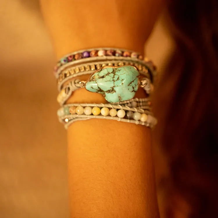 Bracelet turquoise jaspe et amazonite