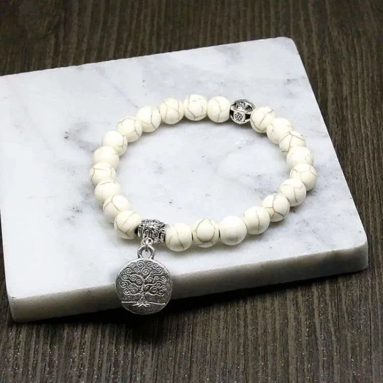 Bracelet arbre de vie en howlite
