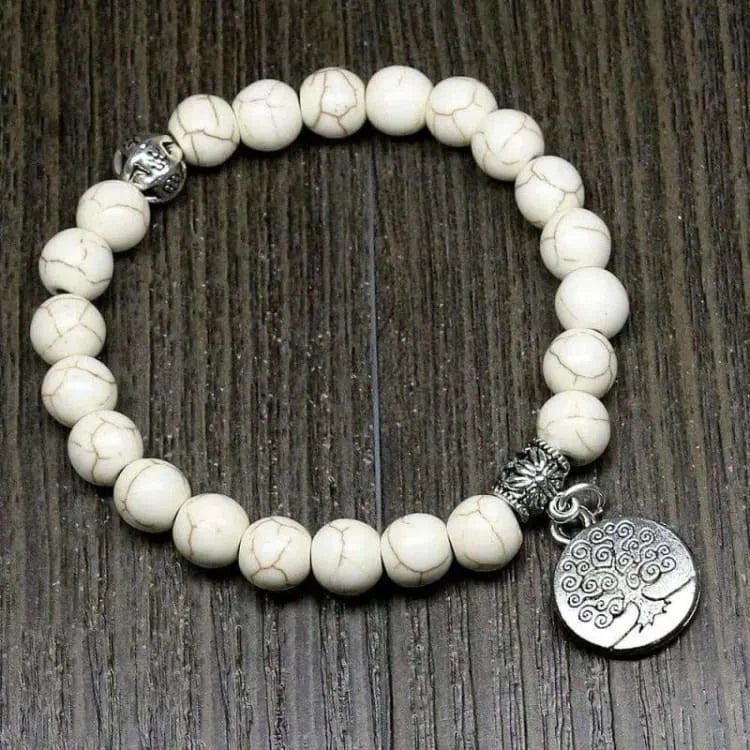 Bracelet arbre de vie en howlite