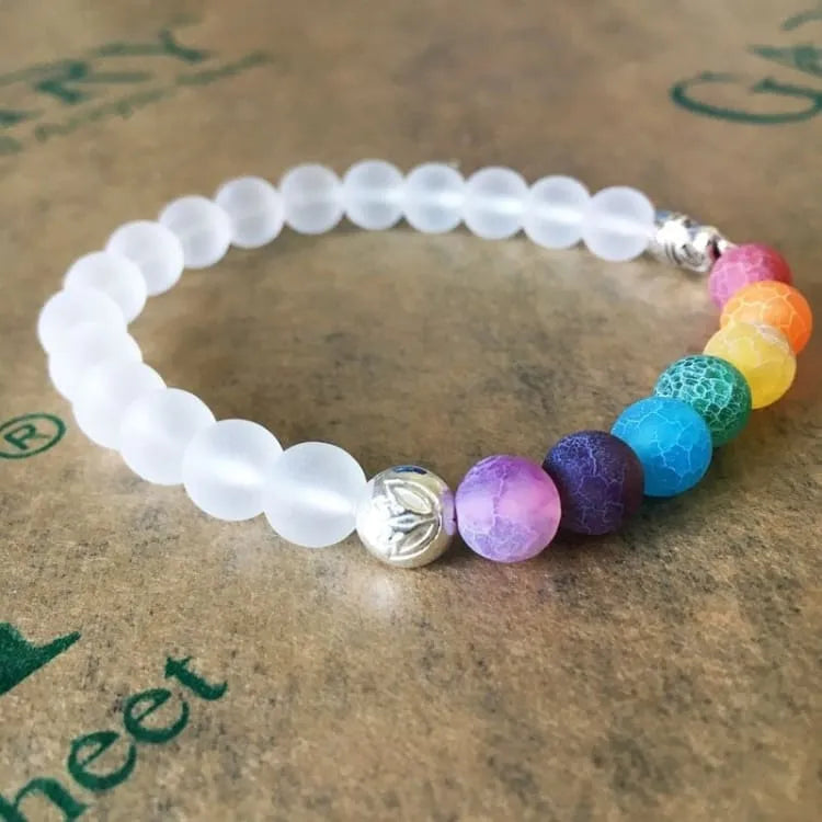 Bracelet 7 chakras à breloque éléphant