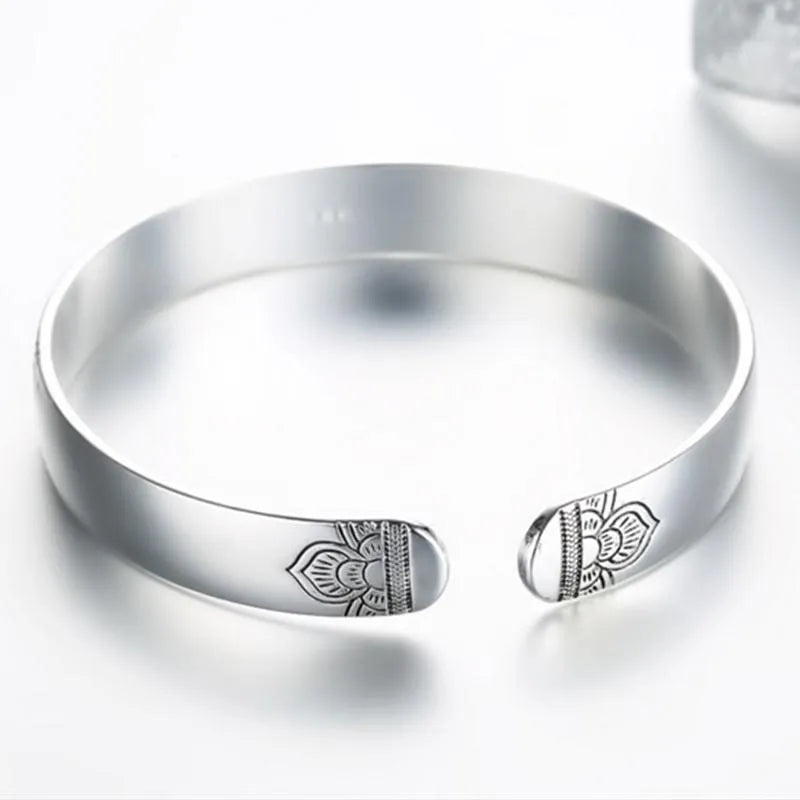 Bracelet fleur de lotus en argent