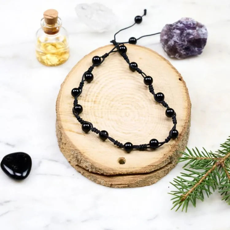 Bracelet de cheville obsidienne arc-en-ciel