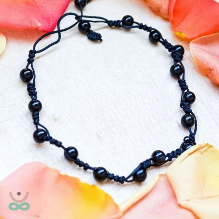 Bracelet de cheville obsidienne arc-en-ciel
