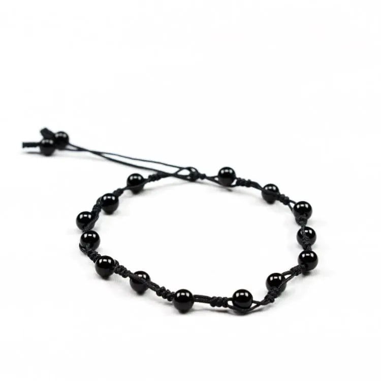 Bracelet de cheville obsidienne arc-en-ciel