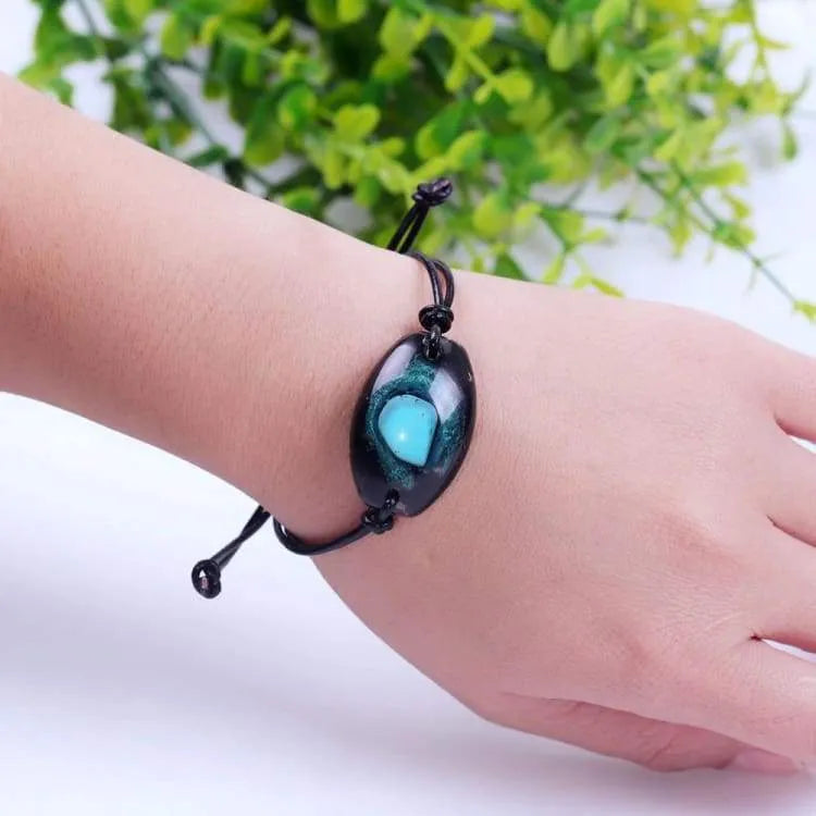 Bracelet turquoise en orgonite