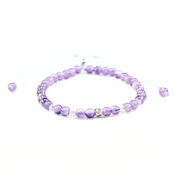 Bracelet améthyste ajustable, cristaux du Brésil