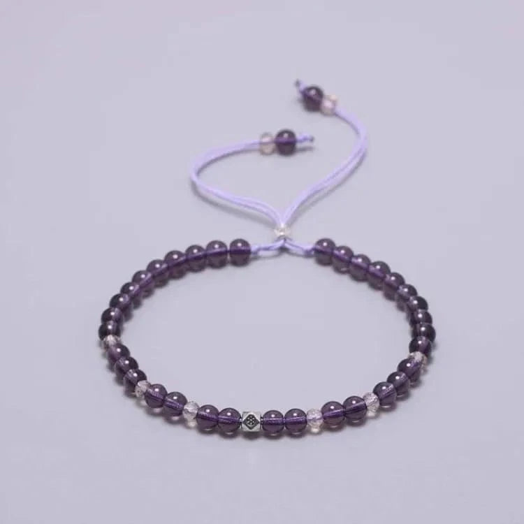 Bracelet améthyste ajustable, cristaux du Brésil