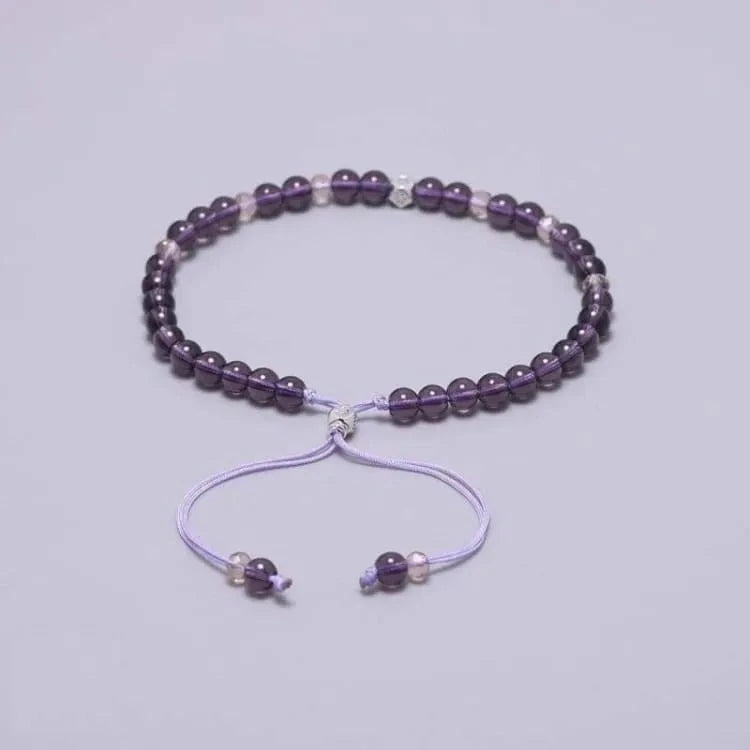 Bracelet améthyste ajustable, cristaux du Brésil