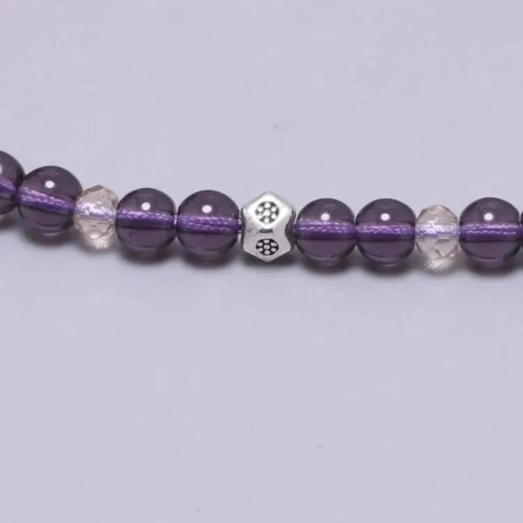 Bracelet améthyste ajustable, cristaux du Brésil