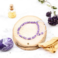 Bracelet améthyste ajustable, cristaux du Brésil