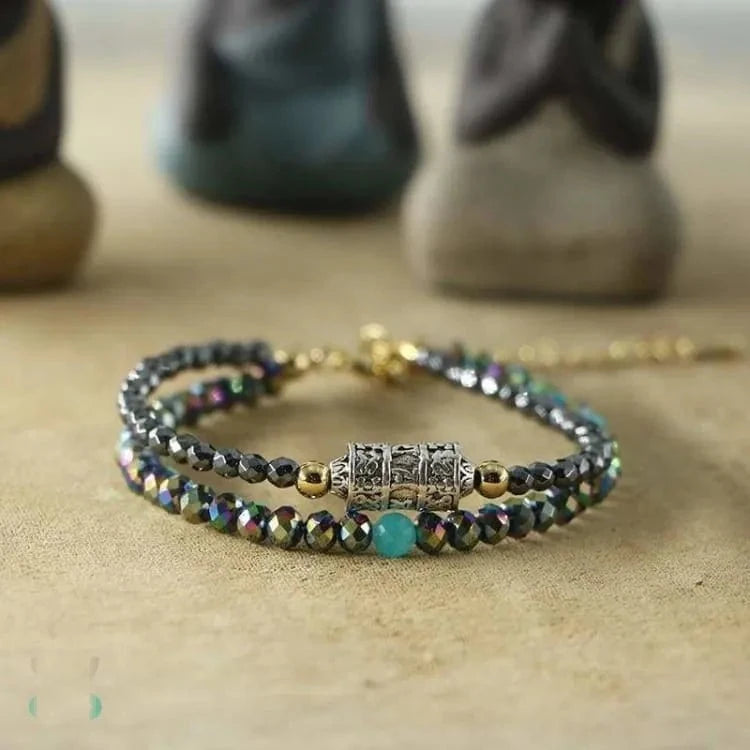 Bracelet bouddhiste en hématite