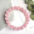 Bracelet quartz rose élastique, perles 8 mm
