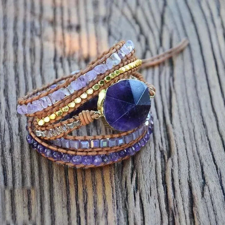 Bracelet améthyste enveloppant