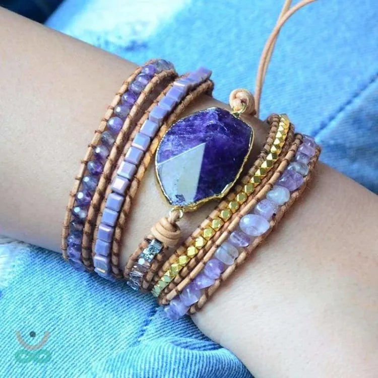 Bracelet améthyste enveloppant