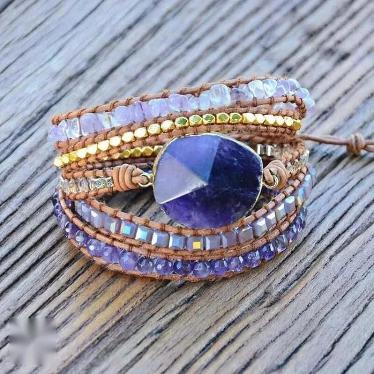 Bracelet améthyste enveloppant