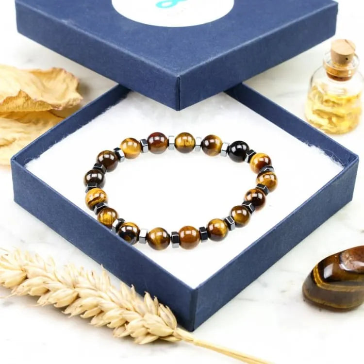 Bracelet oeil de tigre et hématite